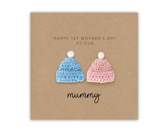 Happy 1st Mothers Day to Twins card, First Mothers Card for mum, Mothers from baby, Mothers Day Mum Card 1st Mothers Day Card for Mum, Twins