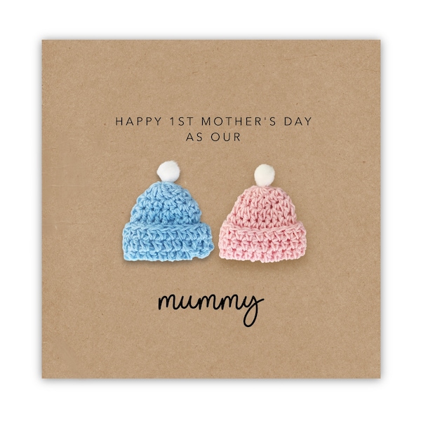 Happy 1st Mothers Day to Twins card, First Mothers Card for mum, Mothers from baby, Mothers Day Mum Card 1st Mothers Day Card for Mum, Twins