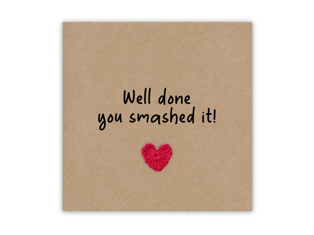 Well Done You Smashed It Card- Congratulations on Your New Exam Pass ...