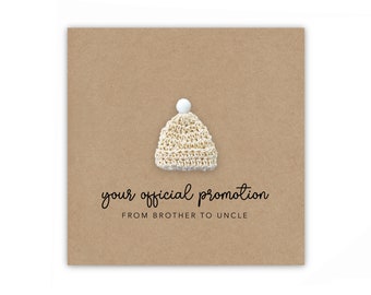 Pregnancy Announcement Card, Your Official Promotion Notice From Brother To Uncle, Baby reveal, Baby Announcement Card to Uncle, Brother