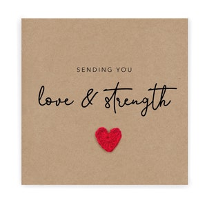 Ik stuur je liefde en kracht, condoleancekaart, kaart snel beter voelen, kaart voor moeilijke tijden, kaart Thinking of You, kaart You Are Strong