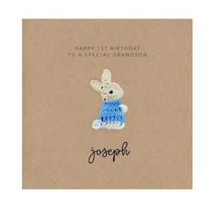 Para um neto especial, cartão de feliz primeiro aniversário, para menino, cartão de primeiro aniversário personalizado para neto, cartão de primeiro aniversário para neto