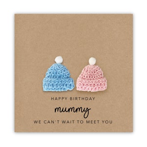 Tarjeta de cumpleaños para futuras mamás gemelas, para mi futura mamá, tarjeta de cumpleaños para mamás gemelas, tarjeta de cumpleaños para embarazadas, tarjeta para futuras mamás desde la panza