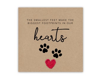 Pet Sympathy Card, Pet loss Cat, Dog, Sorry for your loss, thinking of you, bereavement card, forever in your heart, Pet Loss