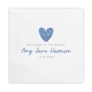 Carte personnalisée de nouveau-né, carte de bébé souvenir, carte personnalisée de bienvenue dans le monde, carte de félicitations de bébé, carte de bébé nouvelle arrivée, souvenir