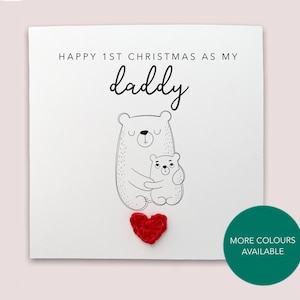 Buon 1° Natale come il mio papà card - Semplice biglietto di Natale per il papà primo Natale da bambino figlio figlia orsetto card, 1° Natale papà