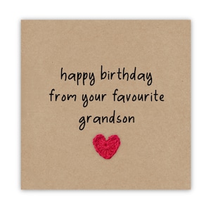Joyeux anniversaire de la part de votre petit-fils préféré, blague, carte pour grand-mère, grand-père grand-mère, drôle de rivalité, carte d'anniversaire de petit-fils, carte d'anniversaire