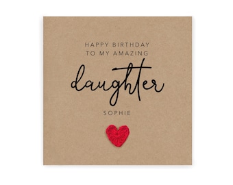Personalisierte alles Gute zum Geburtstag meiner erstaunlichen Tochter, einfache Geburtstagskarte für Tochter, Tochter Geburtstagskarte, Tochter Geburtstagskarte