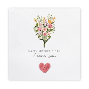 Moederdagkaart, Happy Mother's Day Card, Nanny Nana, Grandma Floral Mother's Day Card, boeket, bloem, Happy Mother's Day Card