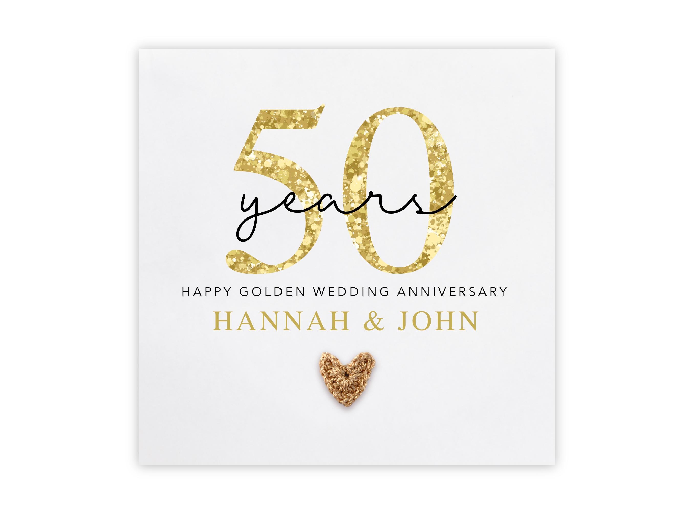 DUO3点/他3点とまとめ買いで10%off/バラ売り不可 50th Anniversary Card, Golden Wedding Anniversary, Gold, Happy