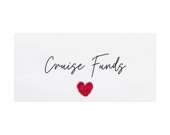 Cruise Funds, Travel Money Wallet Card, Ticket or Cash Envelope Wallet For Gap Year, Surprise Trip Reveal Or Honeymoon, Money Wallet