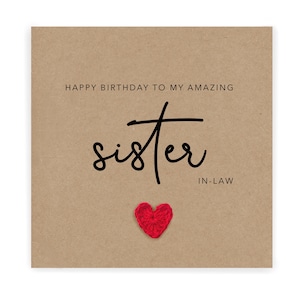 Schwägerin Geburtstagskarte für meine Schwägerin an Ihrem Geburtstag, personalisierte Geburtstagskarte für Schwägerin, Schwägerin Karte