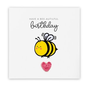 Feliz día de la abeja, tarjeta de cumpleaños, tarjeta, tarjeta de cumpleaños de la abeja, tarjeta de cumpleaños divertida, amantes de las abejas, tarjeta, tarjeta de cumpleaños abeja, tarjeta de cumpleaños simple linda