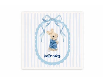 Hello Baby New Baby Card Welcome to the World Card,  New Born Baby Card, Congratulations Baby Girl Card, Expecting Card Girl