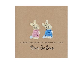 Hunts England Biglietto Auguri Nonni 'Congratulations On The Twins!' - Gemelli - 148x148 Mm
