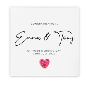 Carte pour jeunes mariés, carte de mariage personnalisée, carte de joyeux mariage, carte de jour de mariage, carte de félicitations pour mariage, carte de mariage