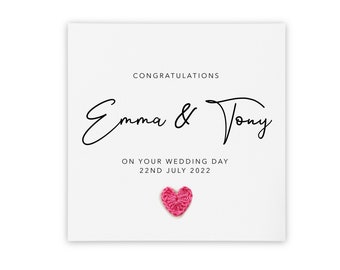 Newlywed Card, Personalised Wedding Day Card, Happy Wedding Day Card, Wedding Day Card, Marriage Congratulations Card, Wedding Card