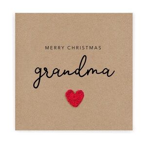 Merry Christmas Oma - Einfache Weihnachtskarte Oma - Weihnachtskarte von Enkelin Enkelin Weihnachtskarte Rustikale Karte für Sie