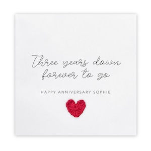 3 回目の結婚記念日、夫と妻へのカード、あと 3 年、パーソナライズされた記念日、3 周年
