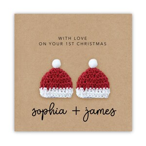 Personalisierte erste Weihnachtskarte Happy First Weihnachtskarte für Baby Zwillinge, Baby First Weihnachtskarte, Frohe Weihnachten, Personalisierte Zwillinge