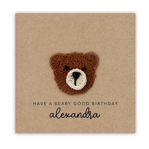 Alles Gute zum Geburtstag Karte, lustige Bär Wortspiel Happy Birthday Card, Geburtstagskarte für sie, ihn, süße Geburtstagskarte, alles Gute zum Geburtstag handgemachte Karte