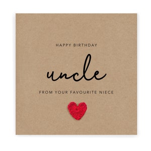 Happy Birthday Uncle, Birthday Card, Funny Uncle Birthday Card from Niece, Uncle Birthday Card, Card For Uncle, Simple Uncle Birthday Card