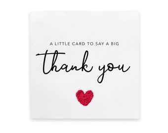Carte de remerciement simple, petite carte pour dire un grand merci, carte de soutien pour un ami, une soeur, une maman, un papa, carte de remerciement meilleur ami