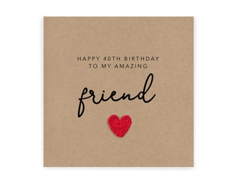 40th Best Friend Birthday Card, To My Bestie On Your Fortieth Birthday, Bestie 40th, Best Friend Birthday Card, Forty, 40, 40th, Friend