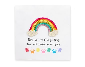 Pet Sympathy Card, Pet loss Cat, Dog, Sorry for your loss, thinking of you, bereavement card, forever in your heart, Pet Loss, Rainbow