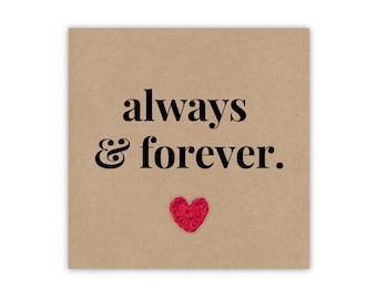 Always and Forever Anniversary Card for Husband, Wife, Girlfriend, Boyfriend , On my Wedding Day Card from Bride to Groom, Valentine's Day
