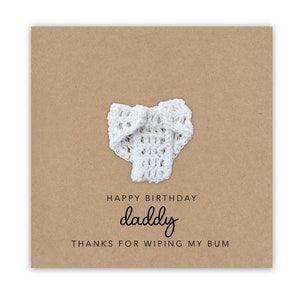Grappige verjaardagskaart, papa bedankt voor het afvegen van mijn kont, grappige verjaardagskaart, kaart voor papa, verjaardagskaart voor papa, grappige poepkaart, papa
