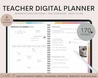 Teacher Digital Planner, Academic Planner, 2023 2024, Goodnotes Notability Xodo iPad, School Planner