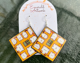 Clue Board Game Dangle Earrings