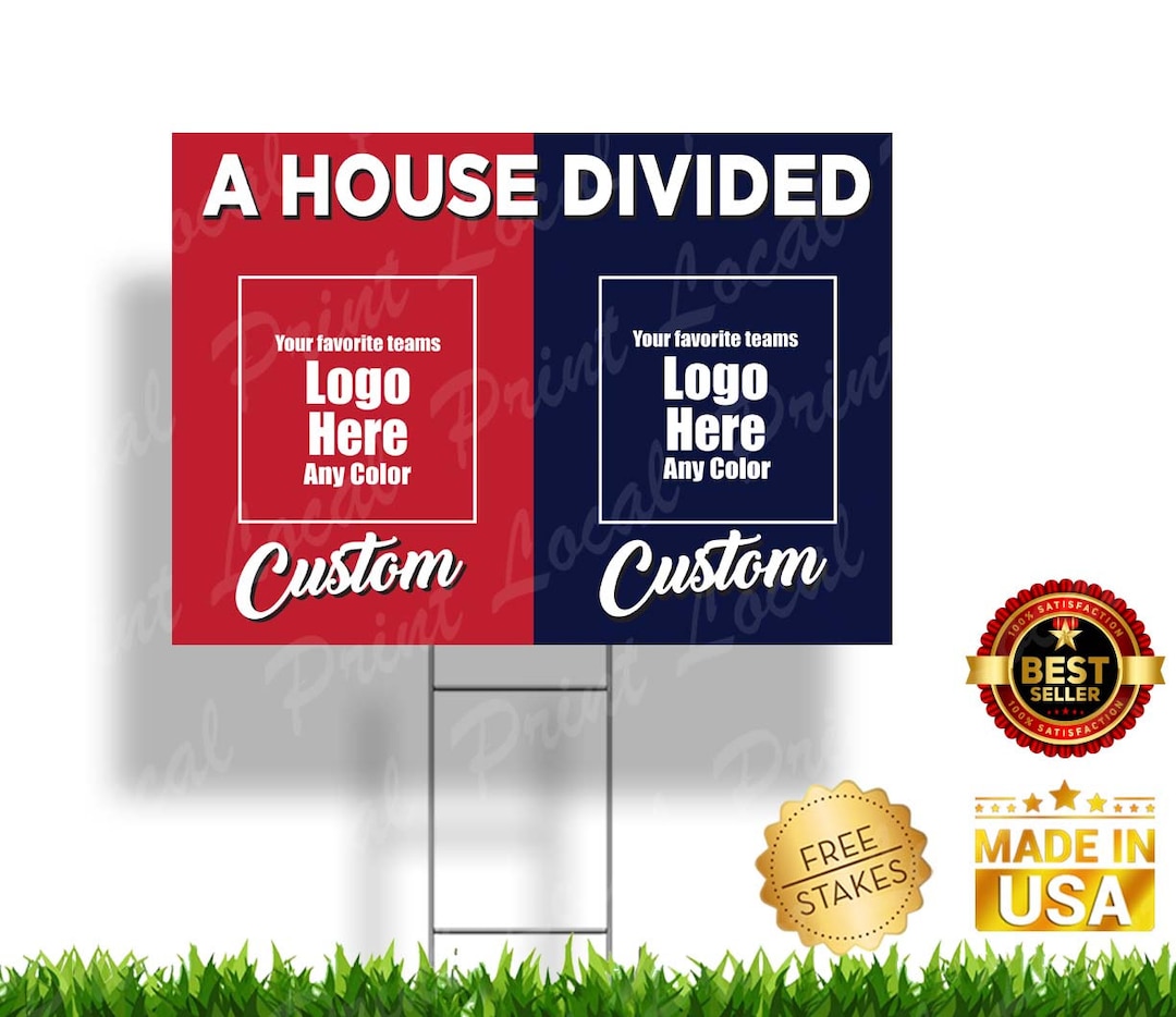 House Divided Yard Sign Sports Combo Sign With 2 Different Teams NFL