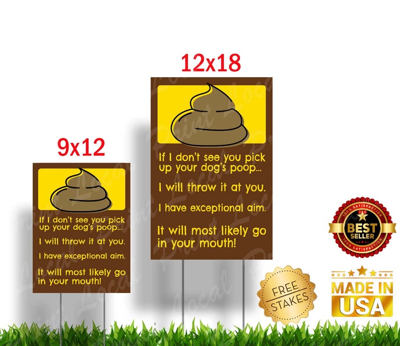 If You Don't Pickup Your Dogs Poop Yard Sign Dog Poop Sign Etsy