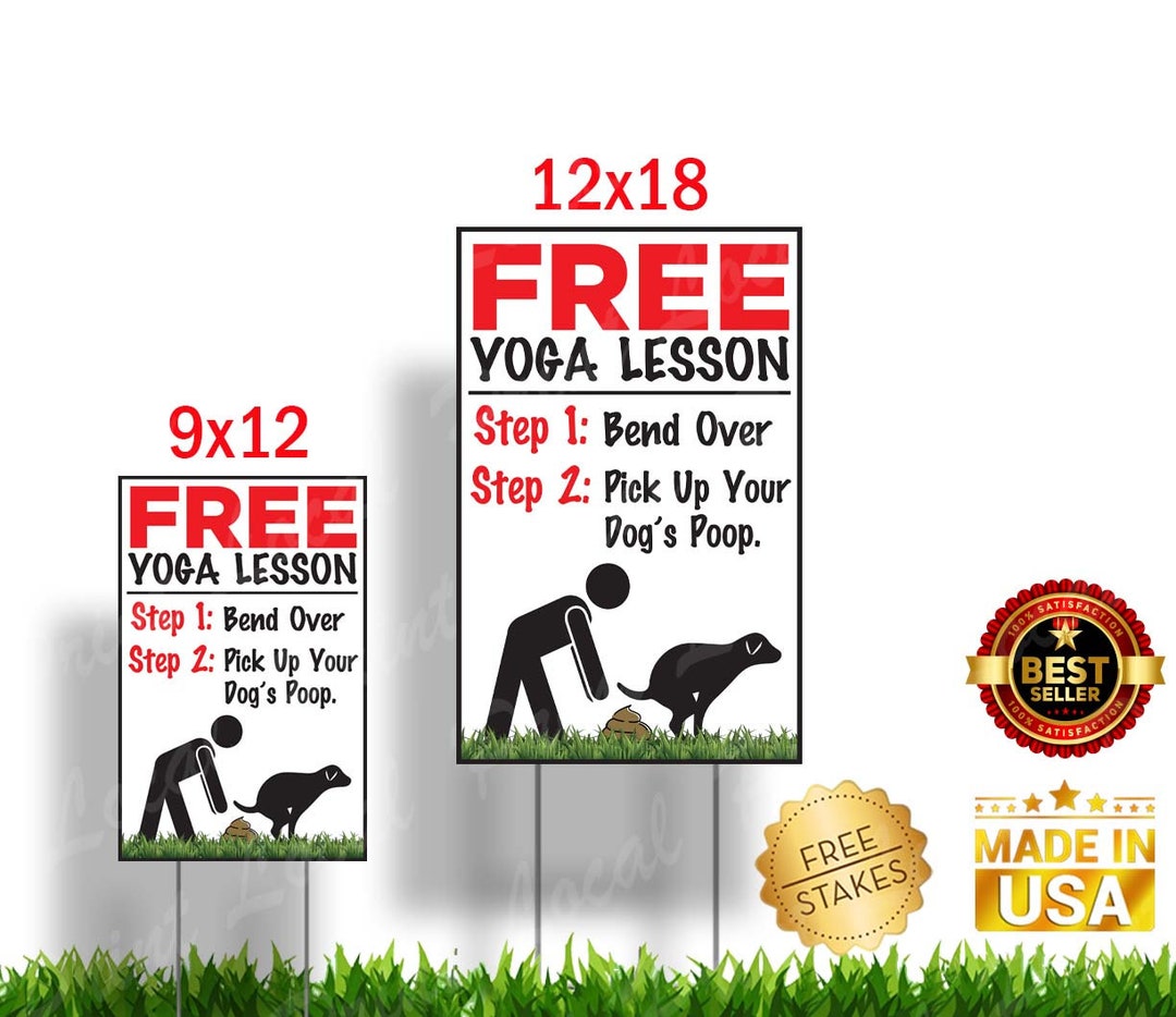 Free Yoga Lesson Pick up Dog Poop Yard Sign Dog Poop Sign Poop Party Sign Pickup Dog Poop Sign No Pooping Dog Sign Pick up After Your Pet - Etsy free-yoga-lesson-pick-up-dog-poop-yard-sign-dog-poop-sign-poop-party-sign-pickup-dog-poop-sign-no-pooping-dog-sign-pick-up-after-your-pet-etsy