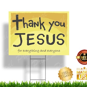 Gracias Jesús por todo y todos Yard Sign Faith Sign Signo religioso Orar Jesús te ama Jesús Yard Sign Christian Sign Gracias