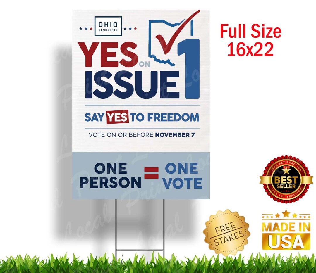 Ohio Vote Yes on Issue 1 FULL SIZE Vertical Sign for Womens Etsy