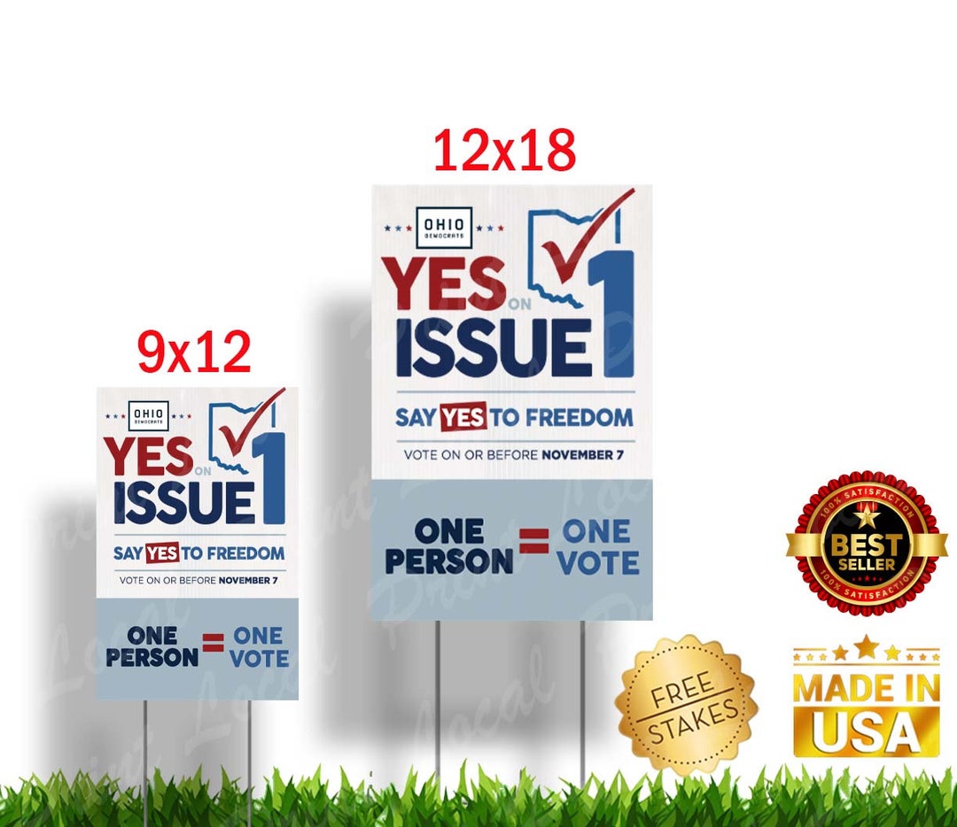 Ohio Vote Yes on Issue 1 Mini Signs for Womens Reproductive Rights Ohio