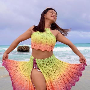 Crochet Skirt Pattern: Boho Beach Cover-Up (PDF Download, Made-to-Measure Design)