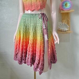 Crochet Skirt Pattern, Boho Beachwear Crochet Cover-up Pattern, Festival Cover-up Wrap for Beach and Pool, Trendy Crochet Cover-up Pattern