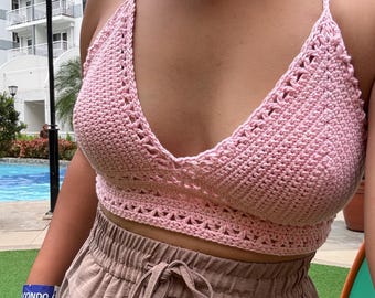 Halter Crochet Bralette Pattern PDF – Festival Crop Top, Easy Bikini Top Crochet Pattern, Summer Beach Top PDF, Instant Digital Download