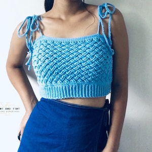 Simple Lacy Summer Crochet Boho Beachwear Top Trendy Crochet Pattern Festival Outfit for Women | Rheign Crochet Top Pattern