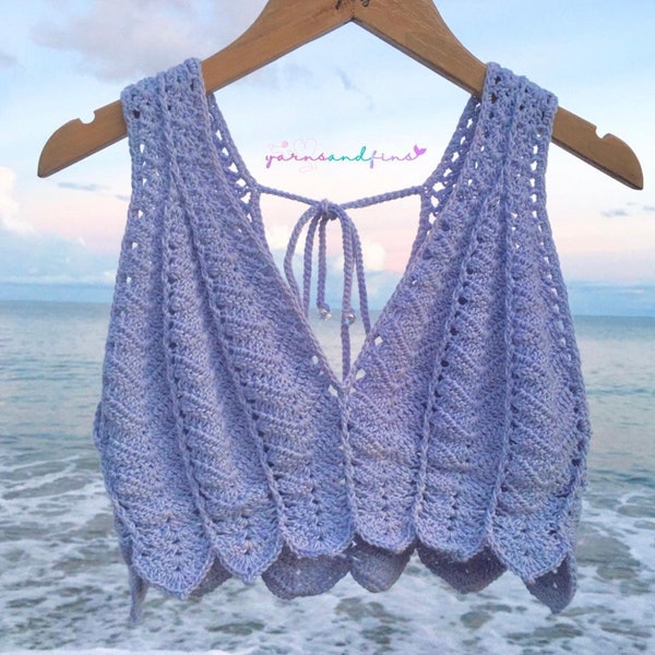 Trendy Boho Crochet Summer Top Pattern Festival Beachwear Top for Women | Meribella Crochet Top