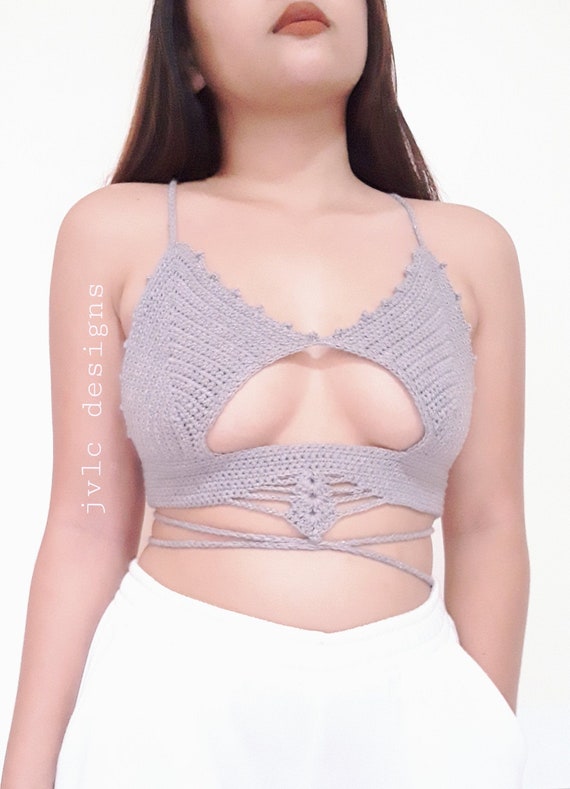 Peak-a-boo Strappy Bralette, Beginner Friendly Crochet Bralette