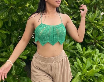 Crochet Bralette Pattern, Boho Crochet Bralette PDF Pattern, Crochet Bikini Bralette for Beach, Handmade Beachwear Crochet Bralette Pattern