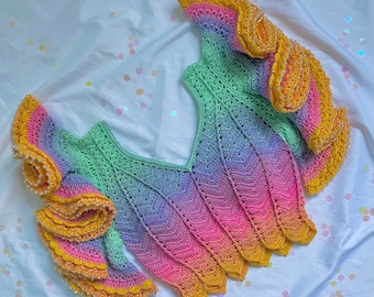 Crochet Chic and Festive Top Pattern PDF Sommer DIY Beachwear Crop Top häkeln | Meribella Flare Ärmel Top
