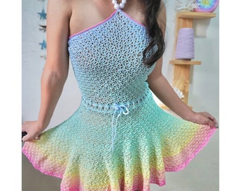 Boho Chic Crochet Festival Dress Pattern PDF Vintage Breezy Summer Dress Tutorial  | Yllana Dress