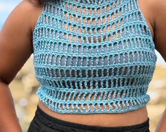Crochet Trellis Tank Top Pattern: Boho Festival Beachwear (PDF Pattern)