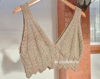 Patrón de top de ganchillo, top de verano a medida, ropa de playa bohemia, patrón de ganchillo para festivales, top de ganchillo calado en PDF / Top Meribella